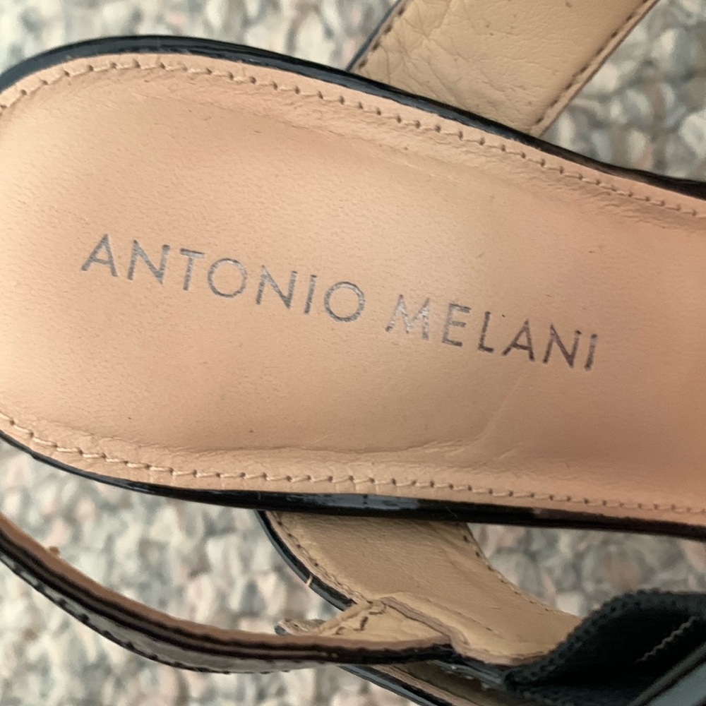 ANTONIO MELANI Black Strappy Heels with Chunky Heel - Picture 4 of 14